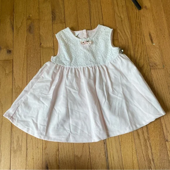 Little Bitty | Dresses | Little Bitty Pink White Eyelet Lace Dress Size 2t  | Poshmark